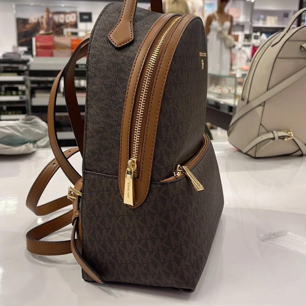 Michael Kors Womens Valerie Medium Logo Backpack 30F2G9VB2B Brown  NWT